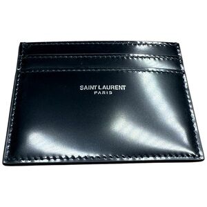 Saint Laurent Paris Black Leather Card Holder